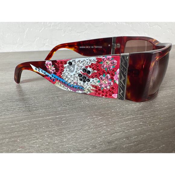 Ed Hardy EHS 004 63-12 120 Tortoise-‎ Swarovski Crystals- Sunglasses w/ Case main image 9